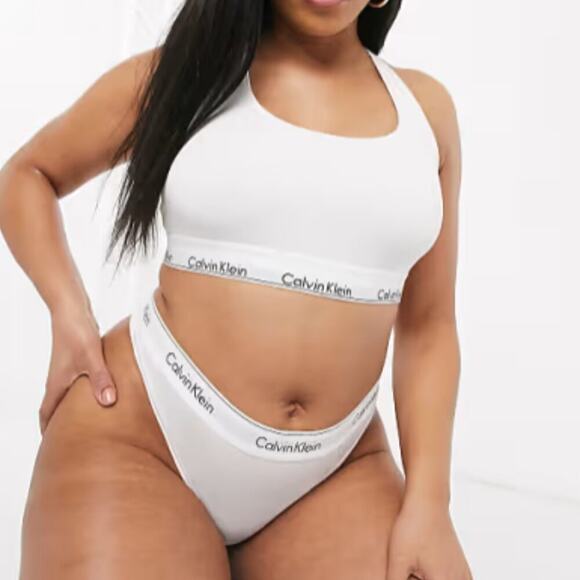Calvin Klein Plus Size Modern Cotton Thong QF5117 White Size 2X - Picture 1 of 2